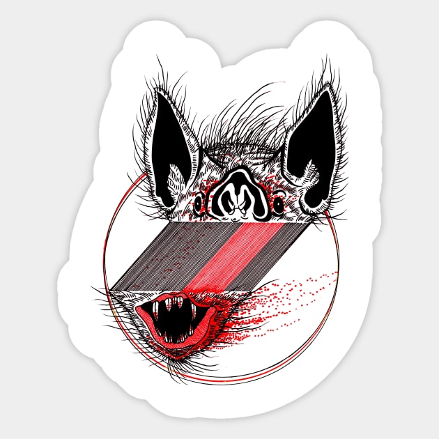 Crazed Bat Sticker by FUN ART